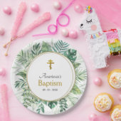 Assiettes En Carton Élégant baptême chrétien orthodoxe Feuille (Fête)