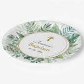 Assiettes En Carton Élégant baptême chrétien orthodoxe Feuille (Angle)