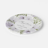 Assiettes En Carton Élégant Baptême Floral Script de Christening (Angle)