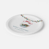 Assiettes En Carton Élégant Bauble Red Bow Joyeux Noël (Angle)