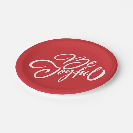 Assiettes En Carton Elégant Be Joyful Holiday Design (Angle)