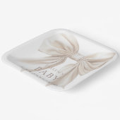Assiettes En Carton Élégant Beige Bow Baby shower neutre genre (Angulaire)