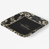 Assiettes En Carton Élégant beige damassé Noël personnalisé Plaques en (Angulaire)