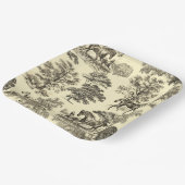 Assiettes En Carton Elégant Beige Rustique Horses Toile (Angulaire)