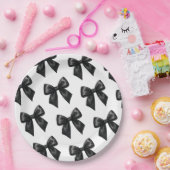 Assiettes En Carton Elegant Black Bow Birthday (Fête)