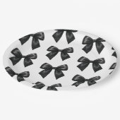 Assiettes En Carton Elegant Black Bow Birthday (Angle)
