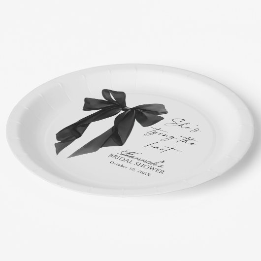 Assiettes En Carton Elegant Black Bow Bridal Shower  (Angle)