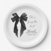 Assiettes En Carton Elegant Black Bow Bridal Shower  (Devant)