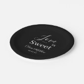 Assiettes En Carton Élégant Black Classic Love est Mariage doux (Angle)