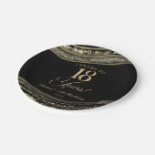 Assiettes En Carton Elegant Black Gold Agate 18th Birthday Party (Angle)