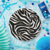 Assiettes En Carton Elegant Black Gold Zebra White Animal Print (Fête)