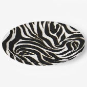 Assiettes En Carton Elegant Black Gold Zebra White Animal Print (Angle)
