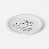 Assiettes En Carton Élégant Black Vintage Bow Graduation (Angle)