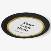 Assiettes En Carton Élégant Black White Gold Business Logo Website (Angle)