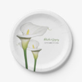 Assiettes En Carton Elégant blanc Calla Lilies Mariage (Devant)