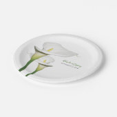 Assiettes En Carton Elégant blanc Calla Lilies Mariage (Angle)