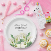 Assiettes En Carton Elégant Blanc Calla Lily Floral Anniversaire (Fête)