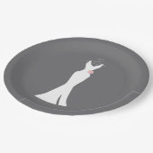 Assiettes En Carton Elégant blanc sur gris - Design simple et élégant (Angle)