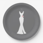 Assiettes En Carton Elégant blanc sur gris - Design simple et élégant (Devant)