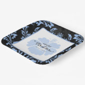 Assiettes En Carton Élégant bleu damassé Noël personnalisé Plaques en  (Angulaire)