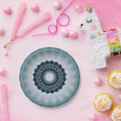 Assiettes En Carton Elégant bleu marine Mandala (Fête)