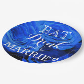 Assiettes En Carton Elégant bleu rose bleu fleurs bleu bleu bleu flora (Angle)