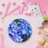 Assiettes En Carton Élégant bleu violet clair magenta hydrangée floral (Fête)