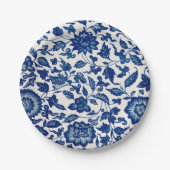 Assiettes En Carton Elegant Blue French Country Chinoiserie Toile (Devant)