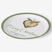 Assiettes En Carton Elegant Bohemian Pine Wreath Festive Holiday Plate (Angle)