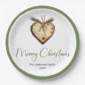 Assiettes En Carton Elegant Bohemian Pine Wreath Festive Holiday Plate (Devant)