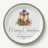 Assiettes En Carton Elegant Bohemian Rustic Christmas Lantern Plates (Devant)