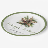 Assiettes En Carton Elegant Boho Botanical Christmas Tree Dinner Plate (Angle)