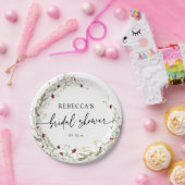 Assiettes En Carton Elegant Boho Fleur sauvage Fête des mariées (Fête)