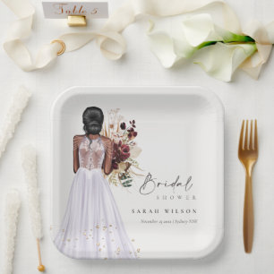 Assiettes En Carton Elegant Boho Lilac Mariage Gown Fête des mariées