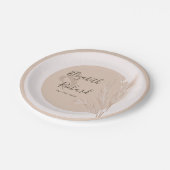 Assiettes En Carton Elégant Boho Pampas Grass Mariage moderne (Angle)