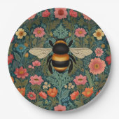 Assiettes En Carton Elegant boho retro bumblebee spring florals (Devant)