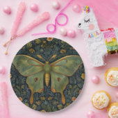 Assiettes En Carton Élégant boho rétro Luna moth botanique (Fête)