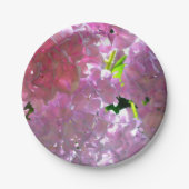 Assiettes En Carton Élégant boho rose florales fleurs hydrangées (Devant)