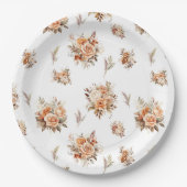 Assiettes En Carton Elegant Boho Rose Motif (Devant)