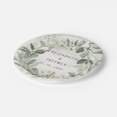 Assiettes En Carton Elégant Boho verdure Eucalyptus Mariage (Angle)