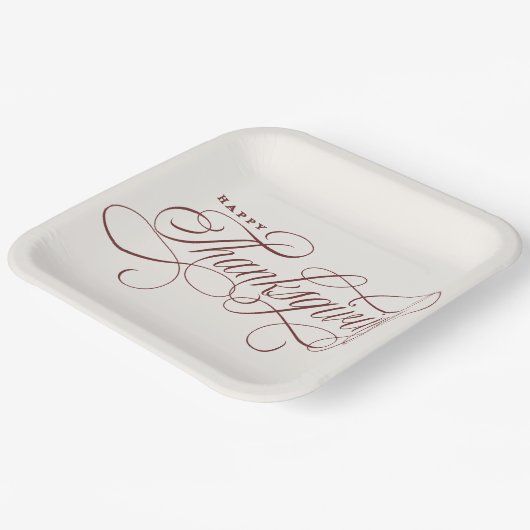 Assiettes En Carton Élégant Bon thanksgiving de conception de script P (Angulaire)