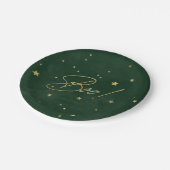 Assiettes En Carton Elégant Boo Vert/Or ! Fête d'Halloween (Angle)