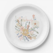 Assiettes En Carton Elégant Bouquet Floral Girly Dire Jolie (Devant)