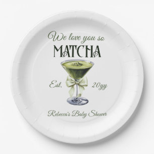 Assiettes En Carton Elégant Bow Olive Vous Aimez tellement Baby shower