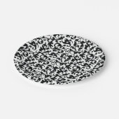 Assiettes En Carton Élégant bracelet en damas noir et blanc (Angle)