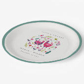 Assiettes En Carton Élégant Bright Folk Farm Floral Inséparables Maria (Angle)