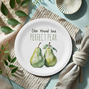 Assiettes En Carton Elégant Brunch Vert Parfait Fête des mariées de po