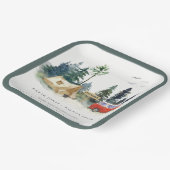 Assiettes En Carton Élégant Camping Aquarelle Pine Mariage (Angulaire)