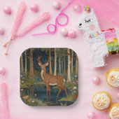 Assiettes En Carton Élégant cerf boho (Fête)