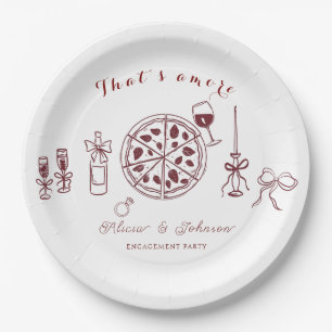 Assiettes En Carton Élégant, c'est l'amore fête de fiançailles